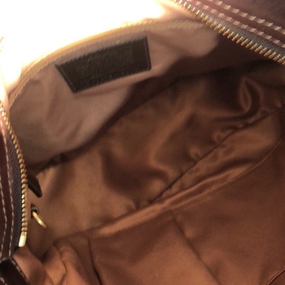 Beautiful vintage Coach bag brown 12x10x4 well loved - Picture 13 of 15
